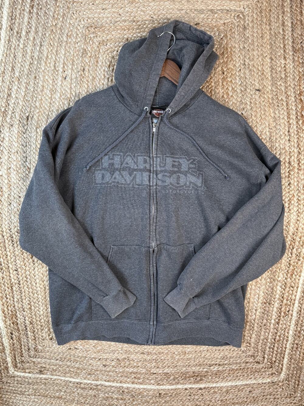 Mens Harley Davidson Motorcycles Manchester Full Zip Hoodie Large